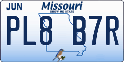 MO license plate PL8B7R