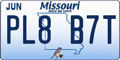 MO license plate PL8B7T