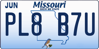 MO license plate PL8B7U
