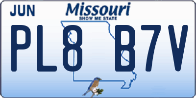 MO license plate PL8B7V