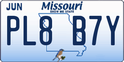 MO license plate PL8B7Y