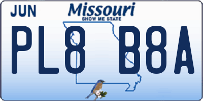 MO license plate PL8B8A