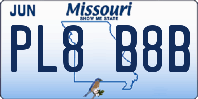 MO license plate PL8B8B