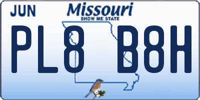 MO license plate PL8B8H
