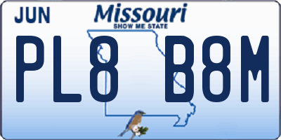 MO license plate PL8B8M