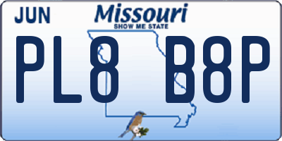 MO license plate PL8B8P