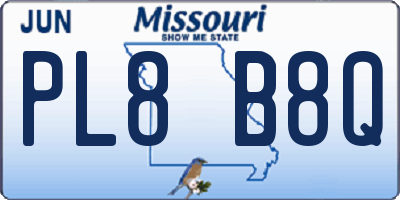 MO license plate PL8B8Q