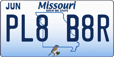 MO license plate PL8B8R