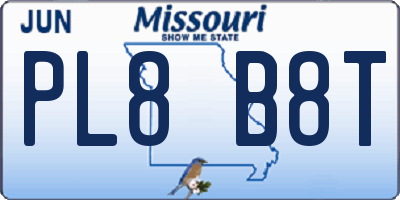 MO license plate PL8B8T