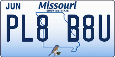 MO license plate PL8B8U