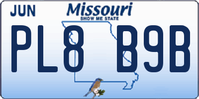 MO license plate PL8B9B