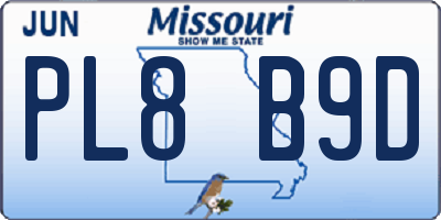 MO license plate PL8B9D