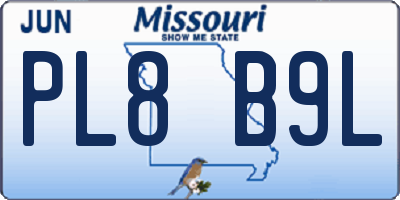 MO license plate PL8B9L