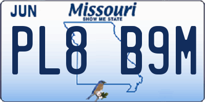 MO license plate PL8B9M