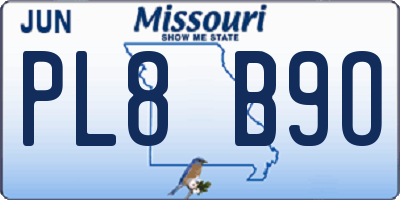 MO license plate PL8B9O