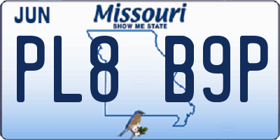 MO license plate PL8B9P
