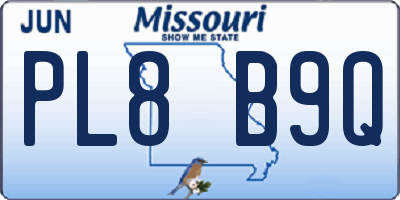 MO license plate PL8B9Q