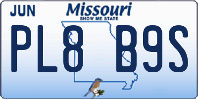 MO license plate PL8B9S