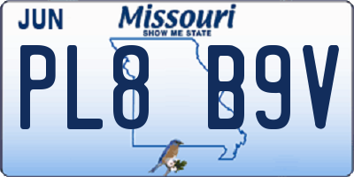 MO license plate PL8B9V