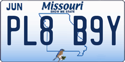 MO license plate PL8B9Y