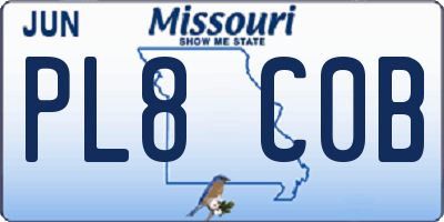MO license plate PL8C0B