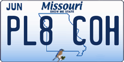 MO license plate PL8C0H