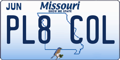 MO license plate PL8C0L