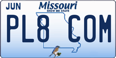 MO license plate PL8C0M