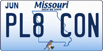 MO license plate PL8C0N