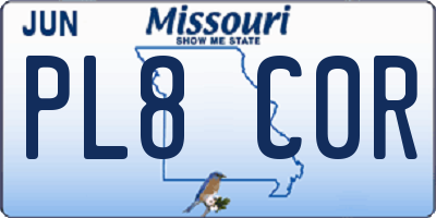 MO license plate PL8C0R