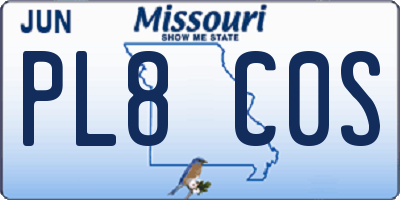 MO license plate PL8C0S