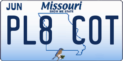 MO license plate PL8C0T