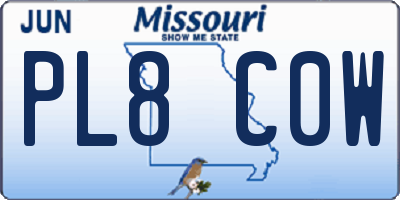 MO license plate PL8C0W