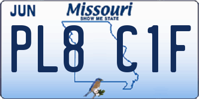 MO license plate PL8C1F