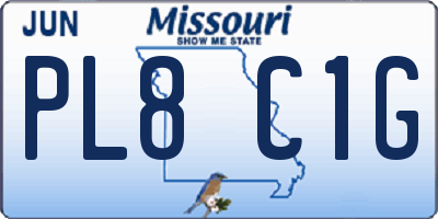 MO license plate PL8C1G