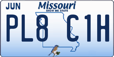 MO license plate PL8C1H