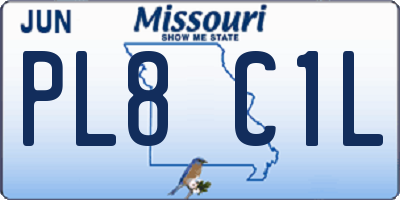 MO license plate PL8C1L