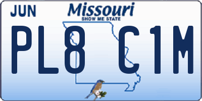 MO license plate PL8C1M