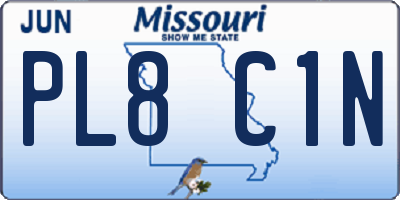 MO license plate PL8C1N