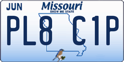MO license plate PL8C1P