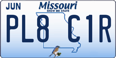 MO license plate PL8C1R