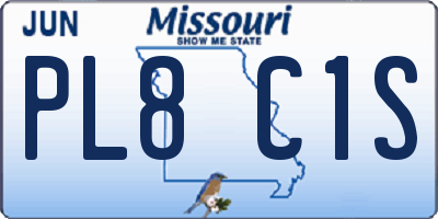 MO license plate PL8C1S