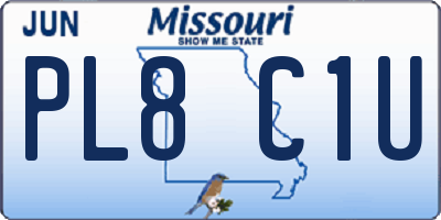 MO license plate PL8C1U