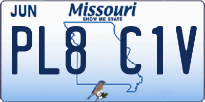 MO license plate PL8C1V