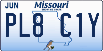 MO license plate PL8C1Y
