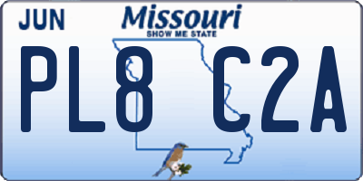 MO license plate PL8C2A