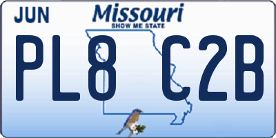 MO license plate PL8C2B