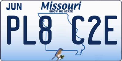 MO license plate PL8C2E