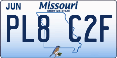 MO license plate PL8C2F