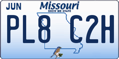 MO license plate PL8C2H